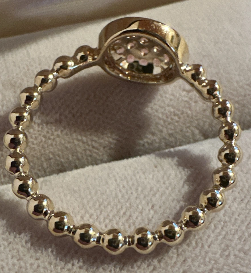 Ring,Gg 375, Turmaline, Gr. 56, Ringschiene Kügelch. 2,5 mm, Kopf 9,5mm - Bild 4 von 4