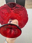 Mosser Glass Red Pedestal Cake Stand Inverted Thistle GLOWS!  — photo 6