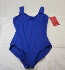 Capezio Princess Tank Leotard Royal Blue pinched neckline wide straps SZ. MC