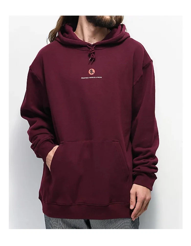 Naruto Shippuden Primitive Itachi Maroon Pullover Long Sleeve Hoodie Men's XL - Image 2 of 3