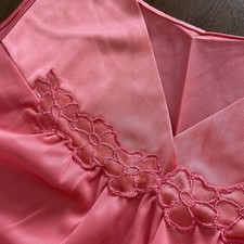 NWT -Vtg Vanity Fair Nightgown Dress Pink Silky Nylon Satin Trim Sleeveless Med