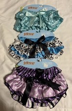 NEW Lot of 3 Baby Satin Ruffle Bow Bloomer Diaper Cover  Size S 0-3 Mo.
