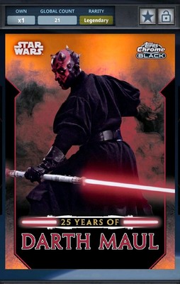 25cc 25 YEARS OF MAUL ORANGE CHROME BLACK 24 LEGENDARY Star Wars Card Trader