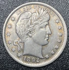 1892-P Barber Silver Quarter 25c XF/AU Details