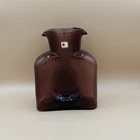Vintage Blenko Glass 384 Water Bottle in Amethyst Purple with Fireball Sticker