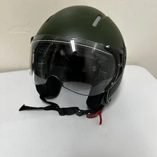 Harssidanzar Motorbike Single Visor OpenFace Motorbike Helmet, Medium Army Green