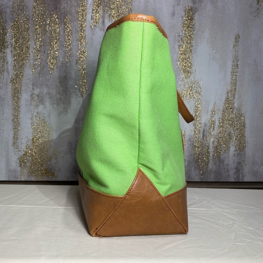 Tommy Hilfiger Lime Green and Tan Essential Tote image 5