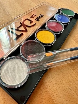 TAG Face & Body Art Schminkpalette Face Paint 6 Set + 2 Pinsel Bodypainting