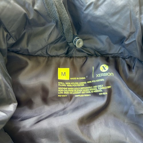 XERSION Packable Puffer Vest Mens Medium -Excellent Shape Full Zip Black - Picture 2 of 8