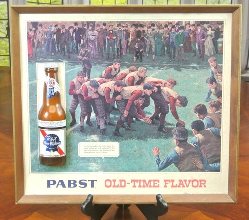 Pabst Old-Time Flavor Advertisement Sign Football 1963 3D Bottle PBR