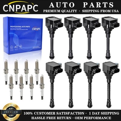 8Pack Ignition Coils + Spark Plugs for Nissan NV2500 NV3500 TITAN 5.6L UF812