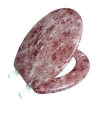 Round Toilet Seat With Easy Clean Change Hinge Burgundy