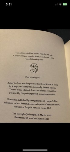 A Song Of Ice And Fire Hardback Folio Collector’s Edition Set Used - Picture 18 of 19