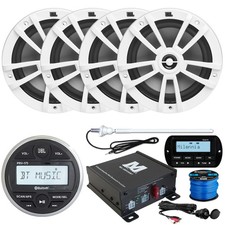 JBL PRV175 Bluetooth Boat Receiver, Remote, 4x 6.5" Speaker, Amp, Accessories