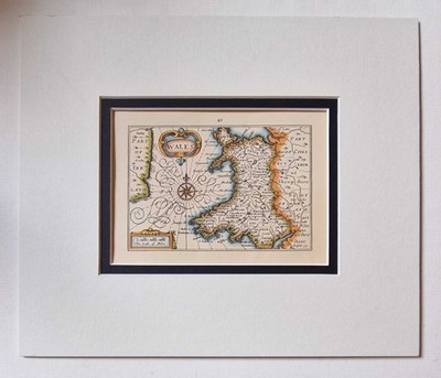 JOHN SPEED Wales, 1951 Miniature Map Reproduction