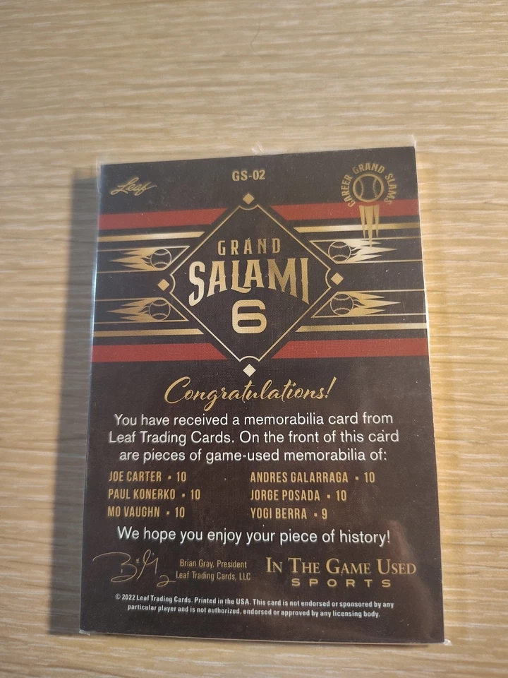 2021 Leaf In The Game GS-02 黑色 1/4 Yogi Bera/Konerko/Carter/Vaughn Posada/Ga — 第 2/3 张图片