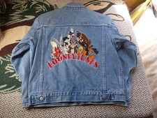 Vintage Warner Brother  s Unisex Kids Looney Tunes, Taz, Bugs, Denim Jacket Large