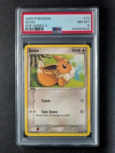 2006 Pokemon EEVEE #13/17 Pop Series 3 Unlimited Common English PSA 8