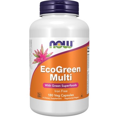 NOW Supplements, EcoGreen Multi 180 Count (Pack of 1), Dark Green W/Speckles