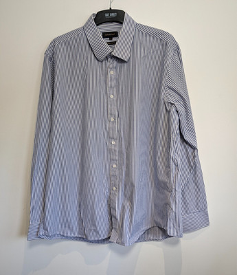 Aspen & Court Hemd Herren 18 gestreift blau reine Baumwolle klassisch Freizeit Langarm
