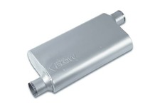 Street Flow 3 Chamber 4x9.5 Oval Body Muffler 2.5 Offset In 2.5 Offset Out