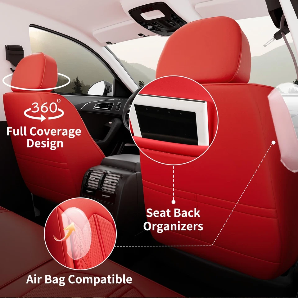 Car Seat Covers Full Set, Breathable Faux Leather Seat Covers for Cars, Autom... - Image 4 of 4