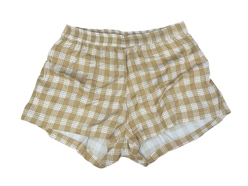 Ki-ele Bamboo Rissa Shorts Tan Palaka Plaid Women’s Size Small, Brand New