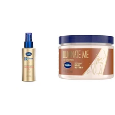 Vaseline Radiant X Body Oil & Illuminate Me Shea Butter Body Butter 3.7oz & 11oz