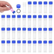 1.0mL Plastic Cryogenic Vial, 64Pcs Cryogenic Storage Tube Blue Clear