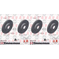 2X Zimmermann Black Z Bremsscheiben 282Mm Geschlitzt InnenbelÜFtet Vorne Passend