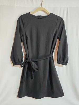 GAP Women's Black Long Sleeve Mini Dress Size 2 Tall Belted Fit NWT