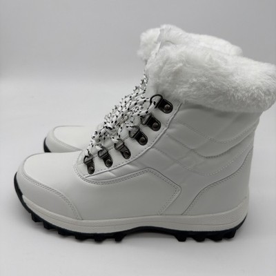 Ankle Snow Boots Flat Heel Round Toe Platfom Casual Women Lace Up size 10