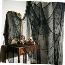 Tlswshsy 500'' x 39''Large Halloween Creepy Cloth, Spooky 500"L x 39"W Black