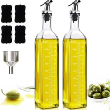 2 Pack of Olive Oil Dispenser Bottle and Vinegar Cruet Set 17oz/500 ml
