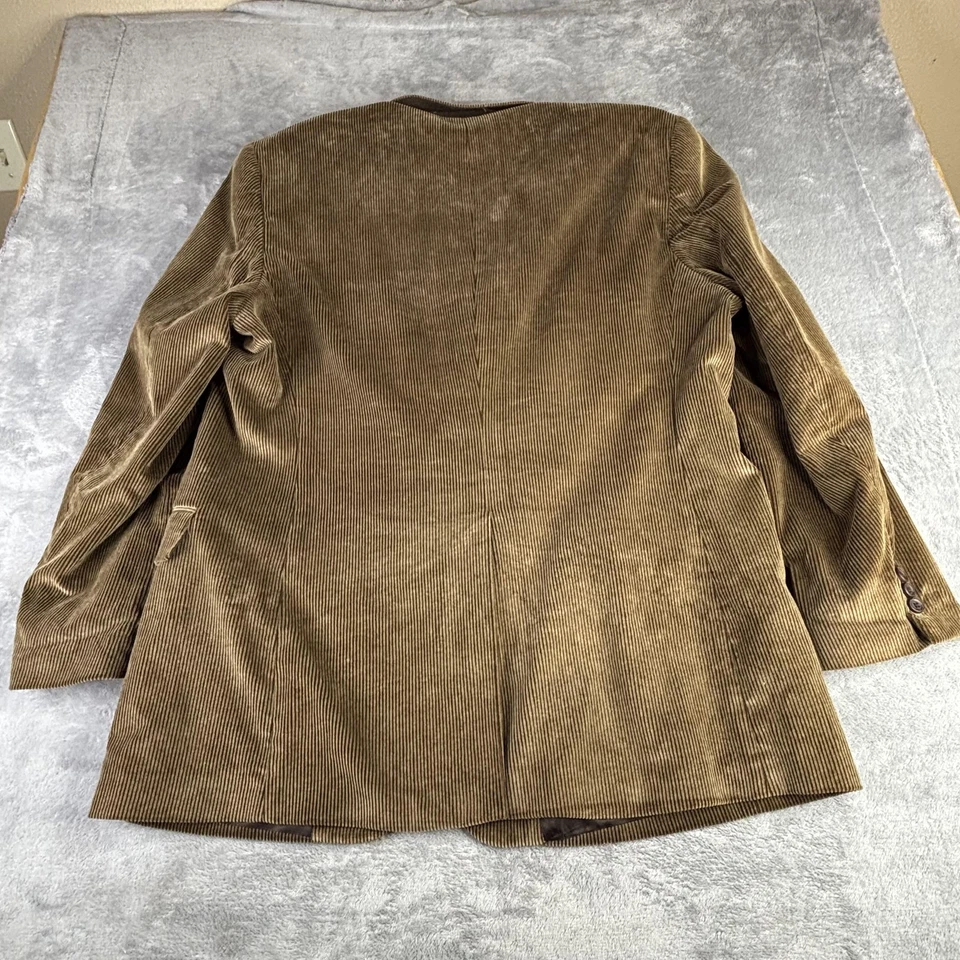 Stafford Blazer Mens 48L Brown Corduroy Two Button Notch Lapel Sport Coat Lined - Image 2 of 4