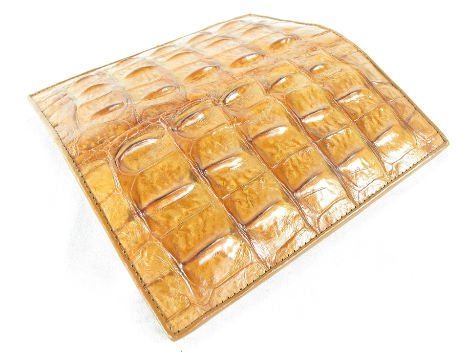 Cartera larga de cuero genuino de cocodrilo con piel de columna vertebral (bronceado... Foto 2 de 4