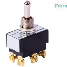 Electrical Toggle Switch DPDT Gray 20A 125V AC On-Off-Mom ON Screw Terminal