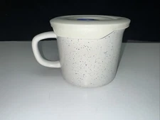 Corning Ware Colours BLUE SPECKLED Soup Chili 20 oz Stoneware Mug w/Lid