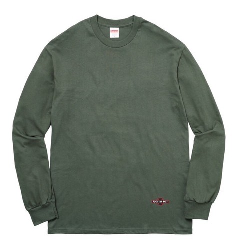 CAMISETA SUPREME INDEPENDENT F*CK THE REST L/S (OLIVA) (GRANDE) LOGOTIPO DE CAJA FW17 - Imagen 10 de 12