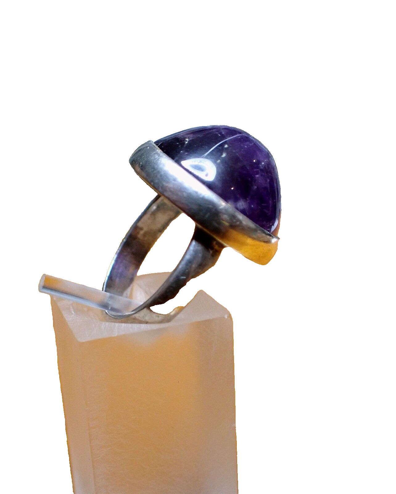 Amethyst Silver Designer Ring Statement Ring Larg… - image 1