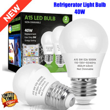 2 PACK Refrigerator Light Bulb LED 40W Waterproof Frigidaire Freezer Fridge Bulb