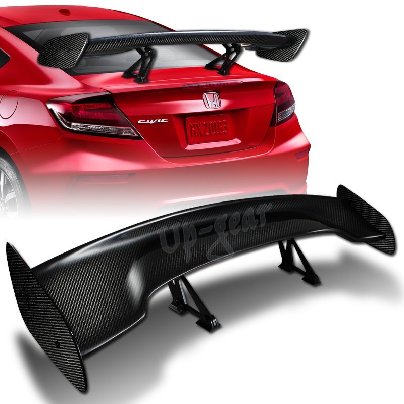 Universal57"TYPE-3RealCarbonFiberAdjustableRearTrunkGTSpoilerWing