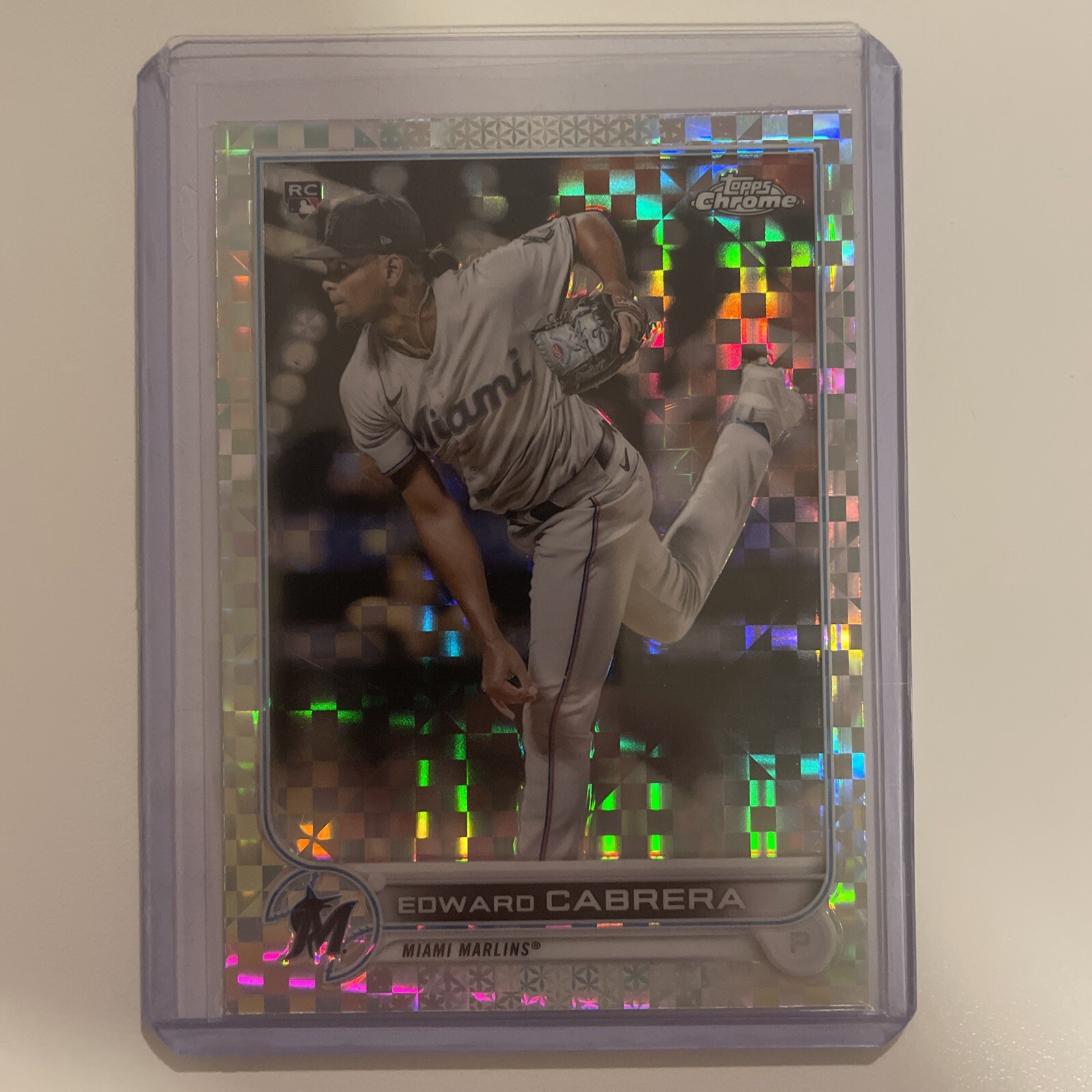 Edward Cabrera 2022 Topps Chrome X-Fractor Rookie RC Miami Marlins #64