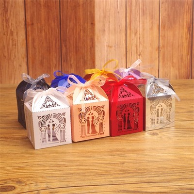50 Bride and Groom Desi Wedding Favour Candy Boxes With Ribbon FREE DELIVERY