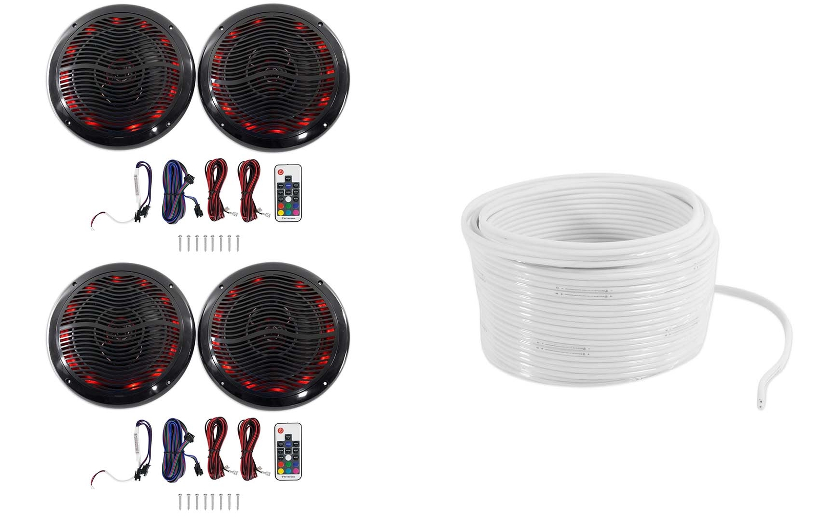 Pair Rockville 65 600w Speakers for ATVUTVRZRCARTMulti Color LEDRemote