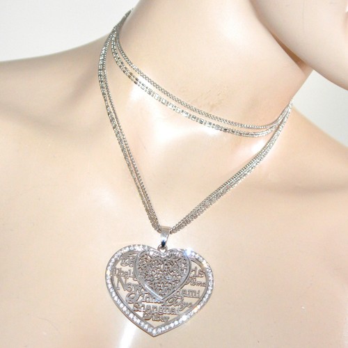 Collier argent filigrane coeur - Montres & Bijoux