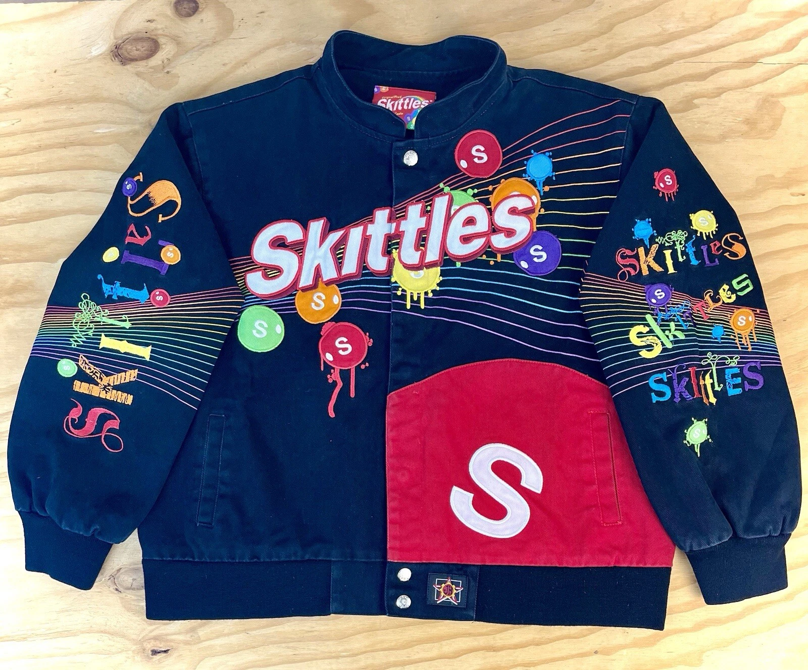 Veste NASCAR Skittles ~ Jeff Hamilton JH Design ~ Jeunesse 13 14 2XL ~ Y2K Supreme