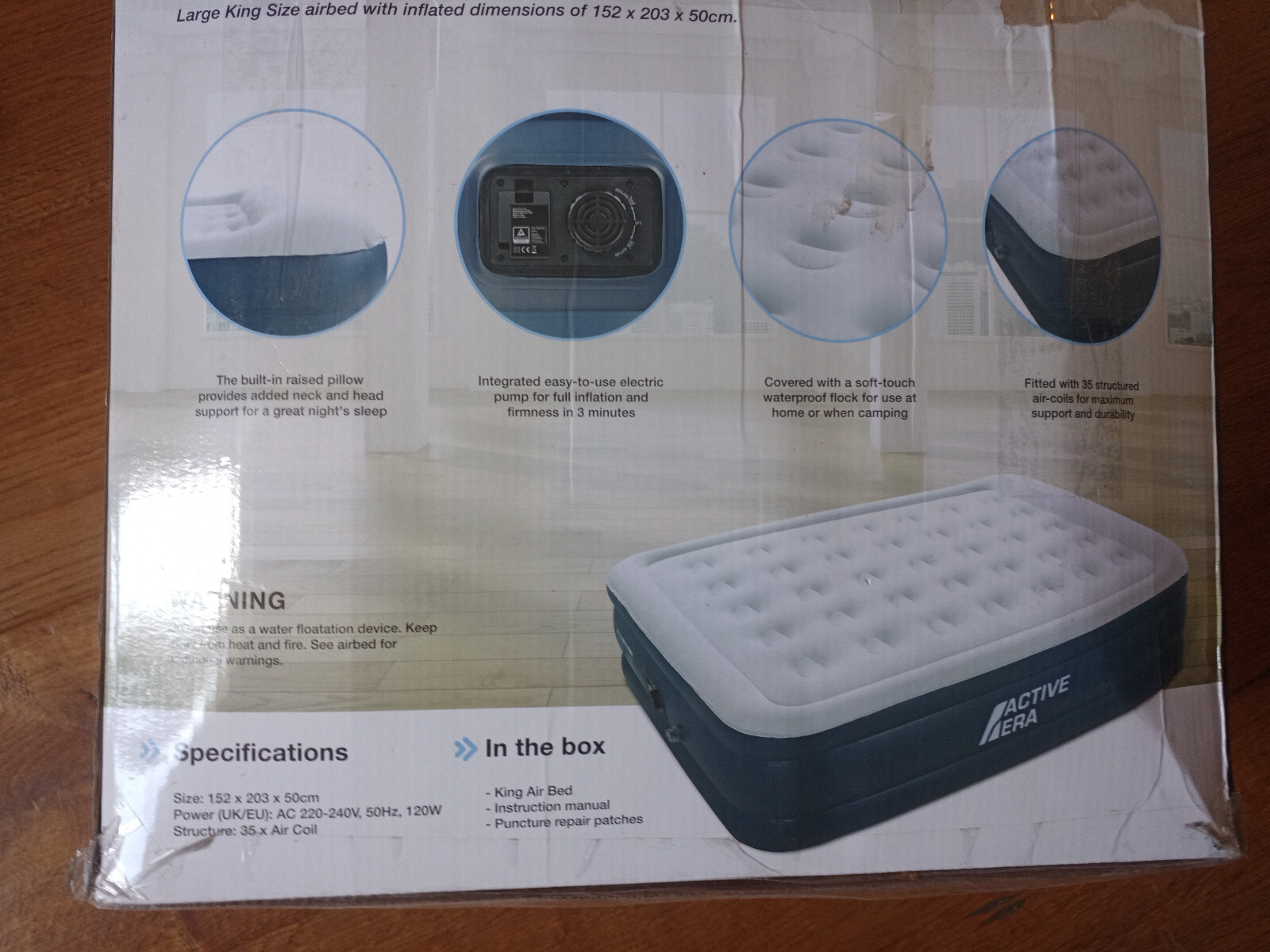 Active Era Premium King Size Bed with BuiltIn Electric Pump and Pillow