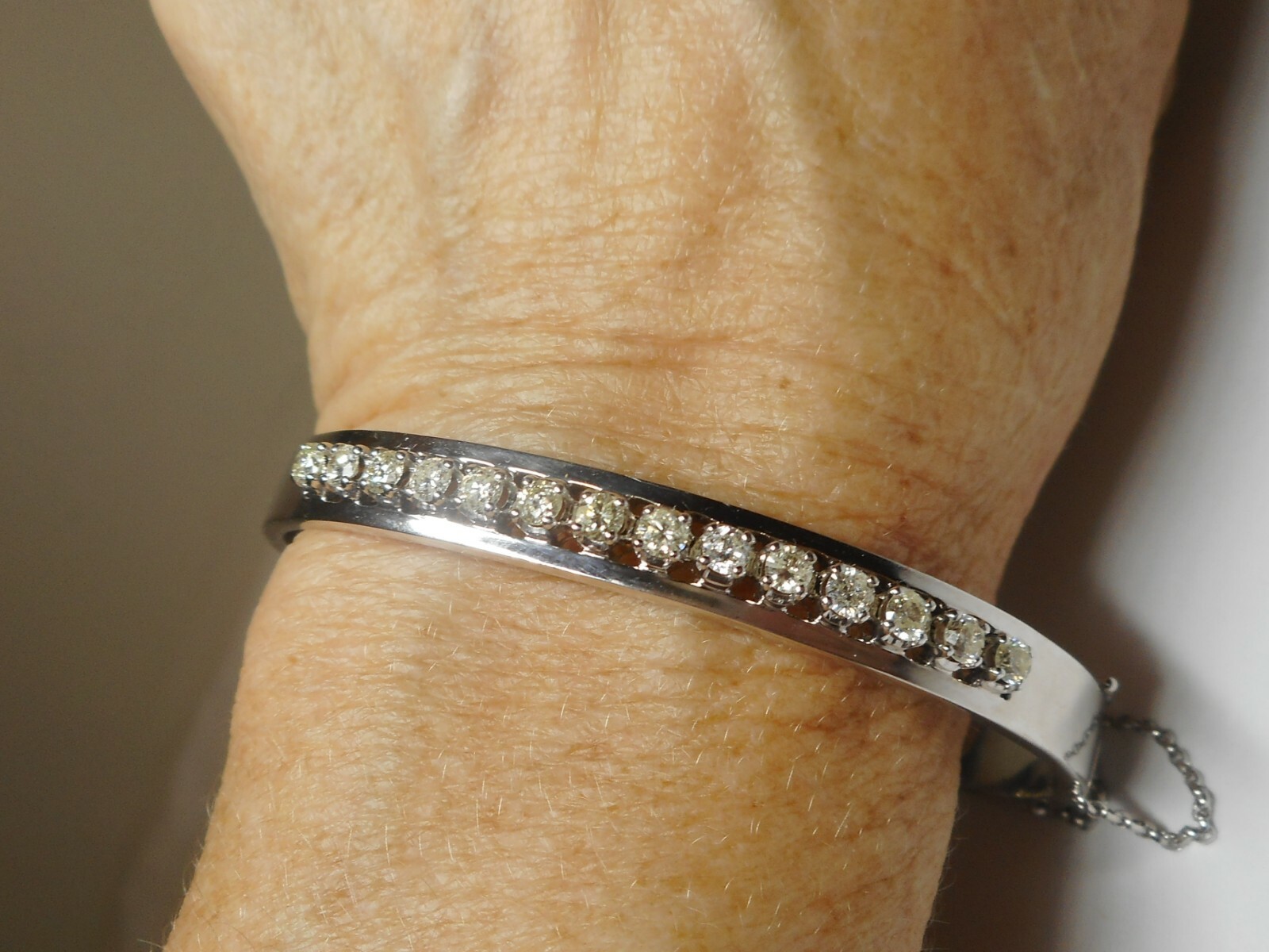Modern Diamond Bangle Bracelet - image 2