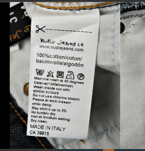 Nudie Slim Jim Mens Jeans Blue 31/27 Organic Cotton Dry Boken Twill Italy Slim - Bild 9 von 11